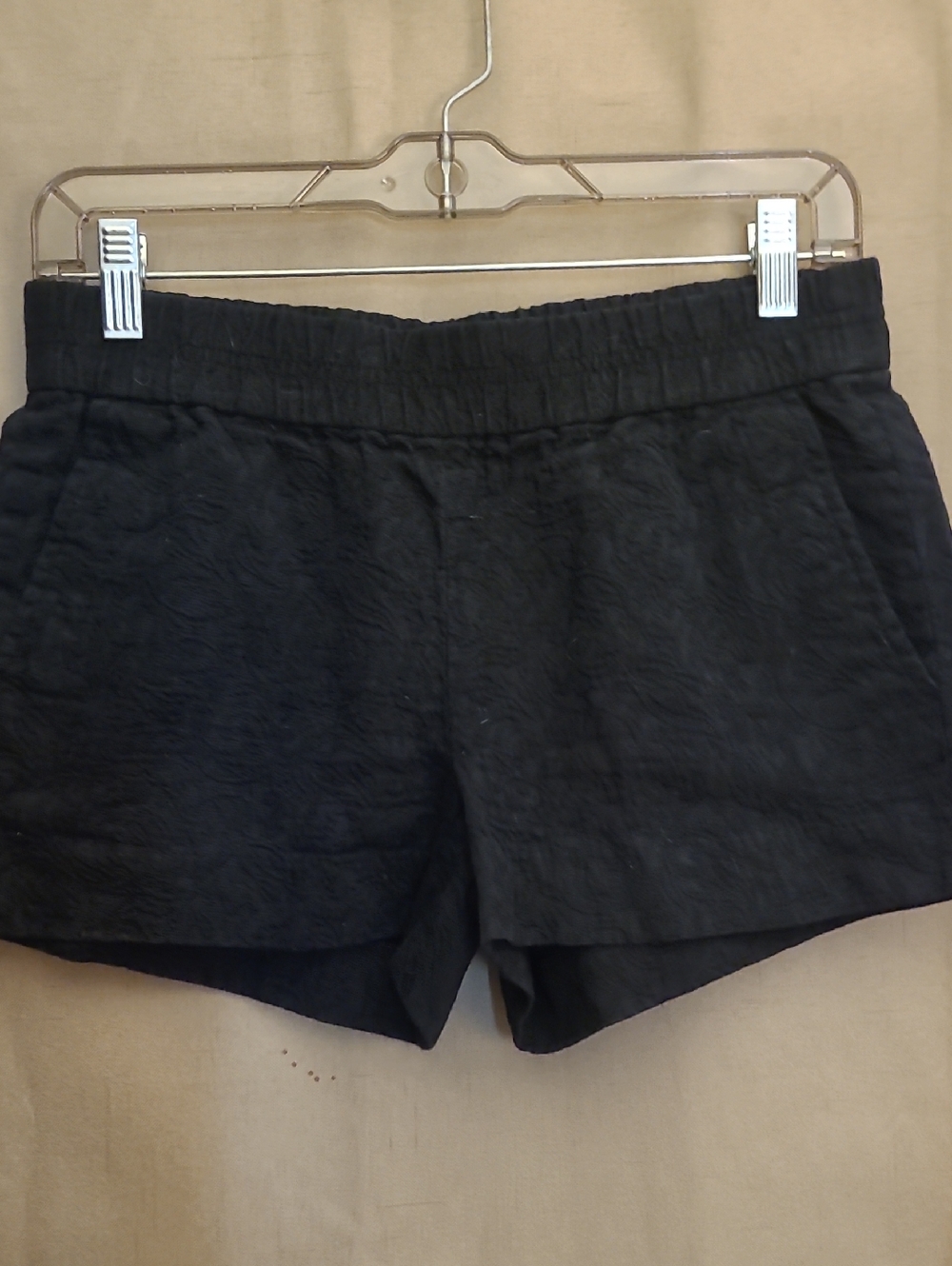 J. Crew Black Textured Elastic-Waist Athletic Shorts